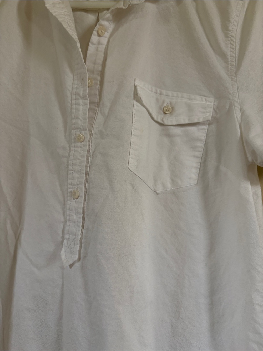 J.Crew women's relaxed short-sleeve poplin popover top in white, - Picture 7 of 7